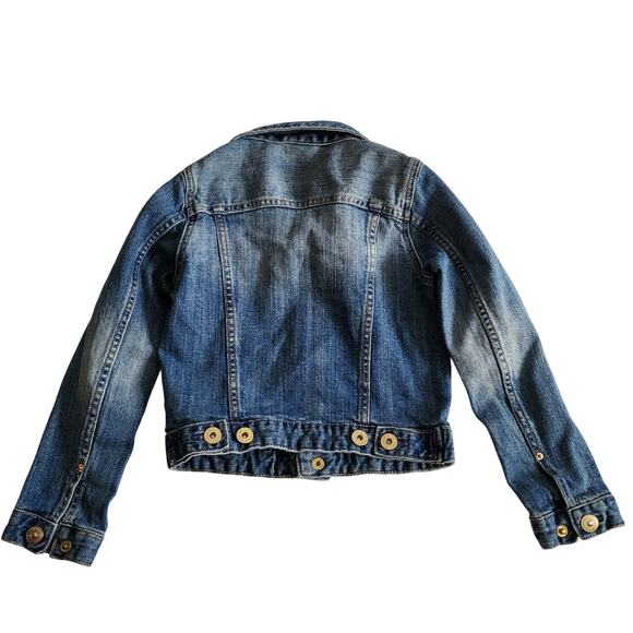 H&M Denim & Denim Jean Jacket Trucker Fit Kids Size 5-6 Youth Girls Full Button - Picture 2 of 5